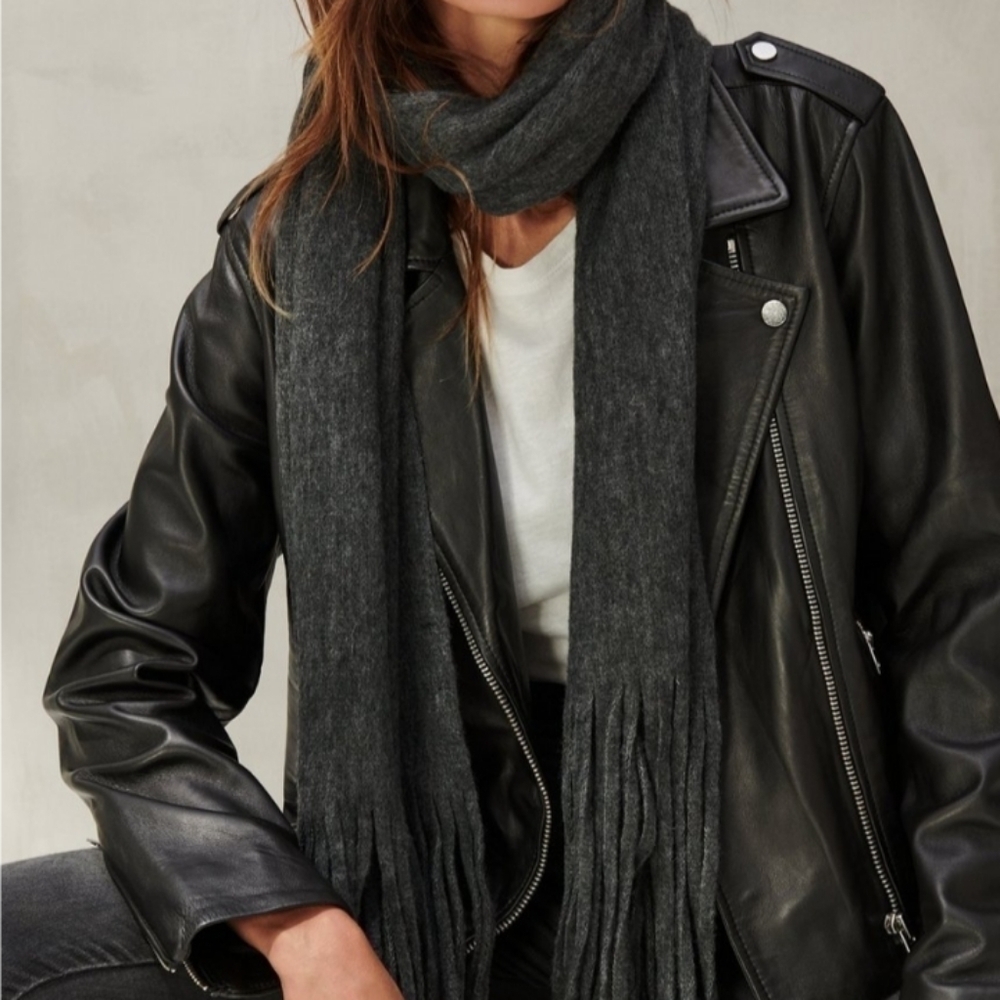 Lucky Brand Fringe Scarf Grey NWT - Picture 1 of 6